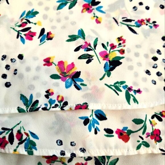 EC ZAC & RACHEL FLOWERS AND DOTS LAYERED TANK SZ.S - Picture 2 of 5